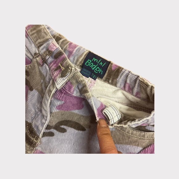 Mini Boden Purple & Gray Camo Cord Pants - Picture 2 of 4